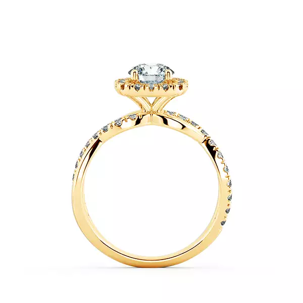 Twiss Halo Cushion Engagement Ring with Eternity Band NCH2405 5